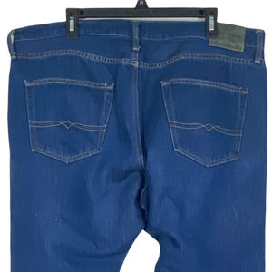 Lucky Brand 410 Athletic Slim 38 x 28 Linen Blend Dark Wash Denim Jeans